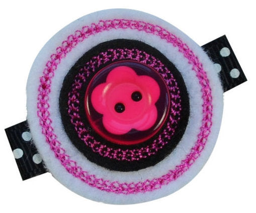 Button Felt Hair Clippie - 4 Colors!