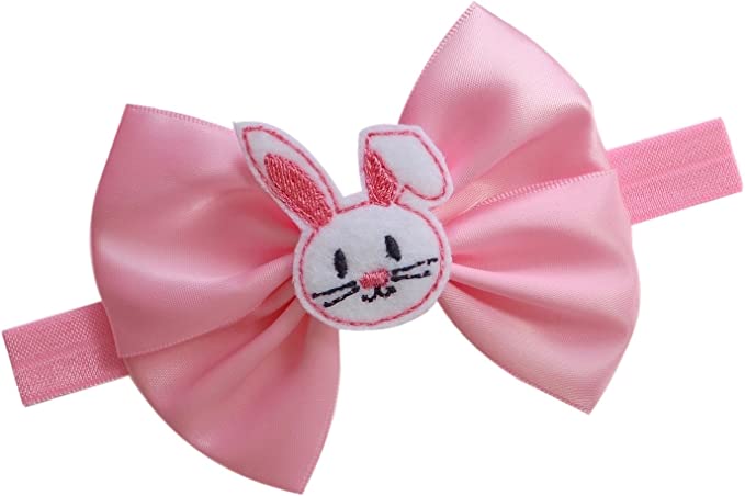 Easter Bunny Satin Bow Elastic Baby & Toddler Headband